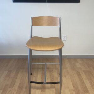 Altek, Stool, Italia Baba Counter Height, Wood with Chrome Frame