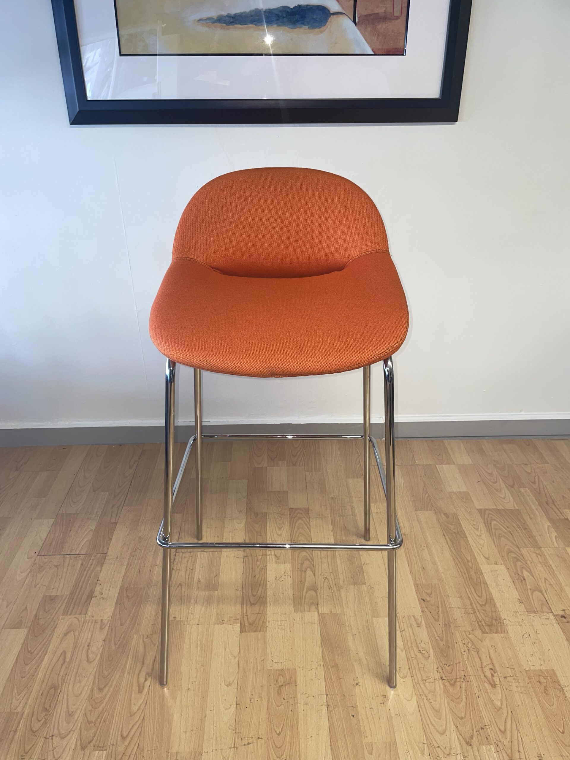 Artifort, Stool, Bar Height, Sunset Fabric with Chrome Frame