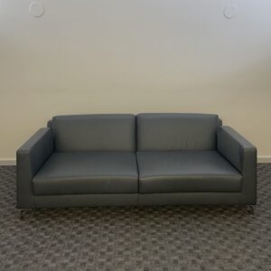 Dark Grey, 2-Seat, Leather Sofa