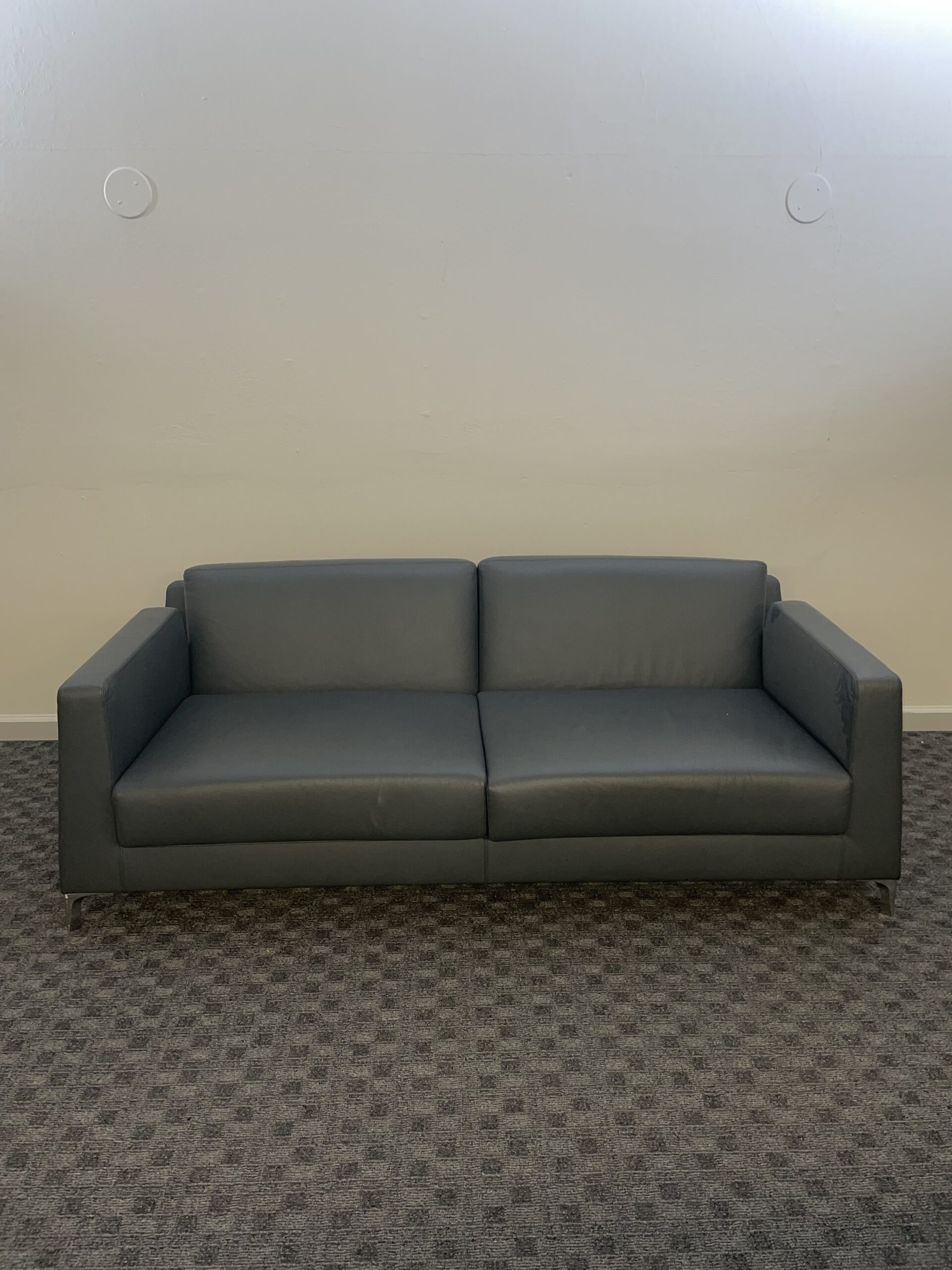 Dark Grey, 2-Seat, Leather Sofa