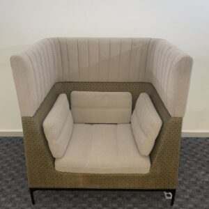 Allermuir, Haven High Back, Lounge Chair, Olive and Cream