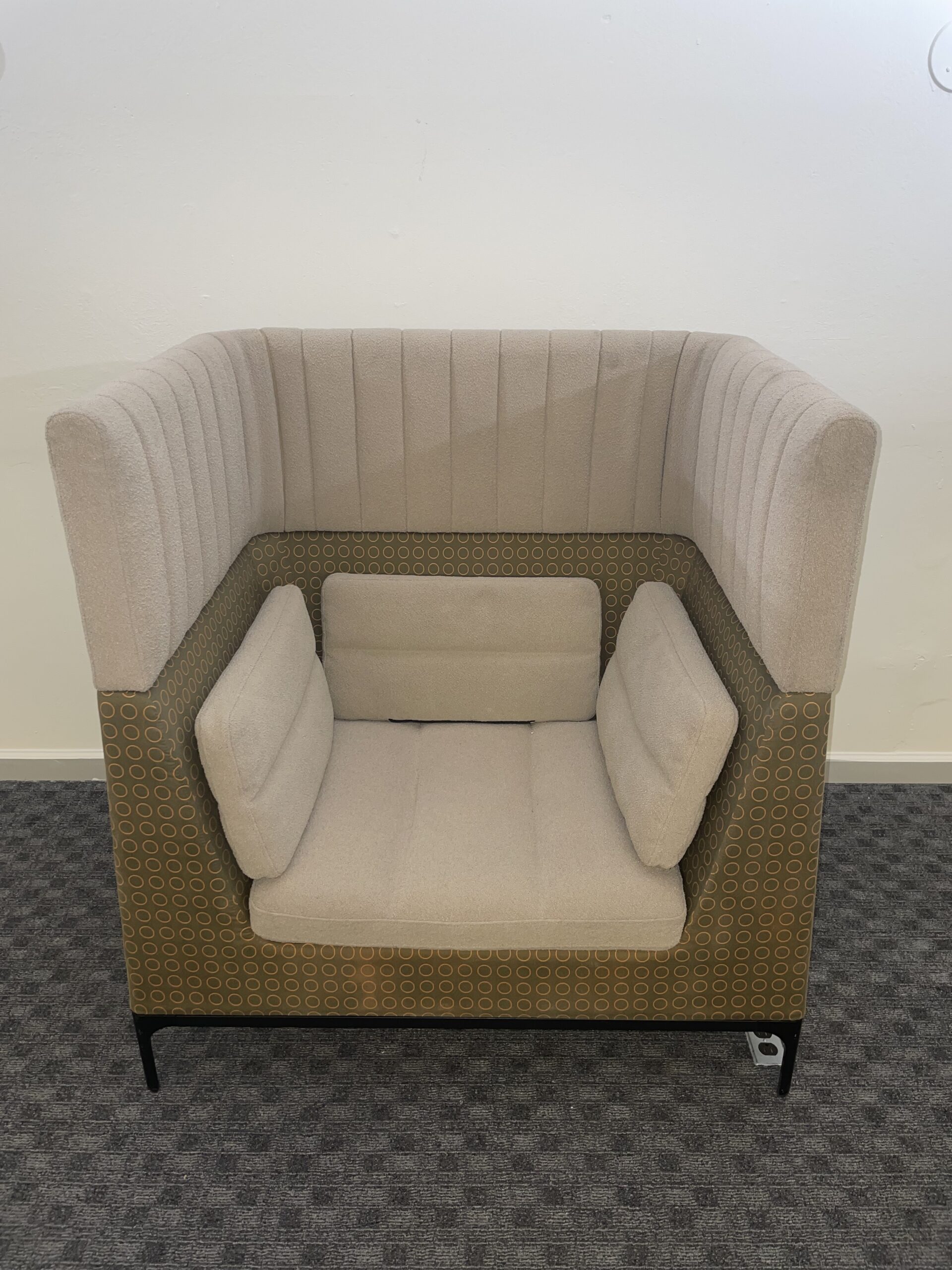 Allermuir, Haven High Back, Lounge Chair, Olive and Cream
