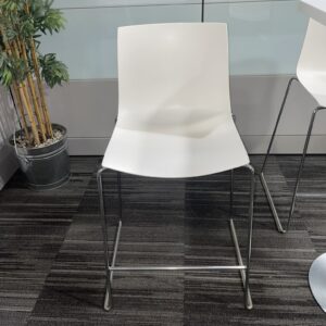 Arper, Cartifa Stool, White with Chrome Frame