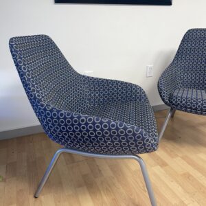 Lily Lounge Chair, Navy, Silver Legs