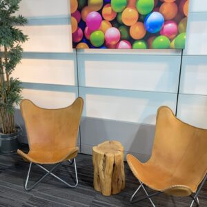 Leather Butterfly Lounge Chair, Silver Frame