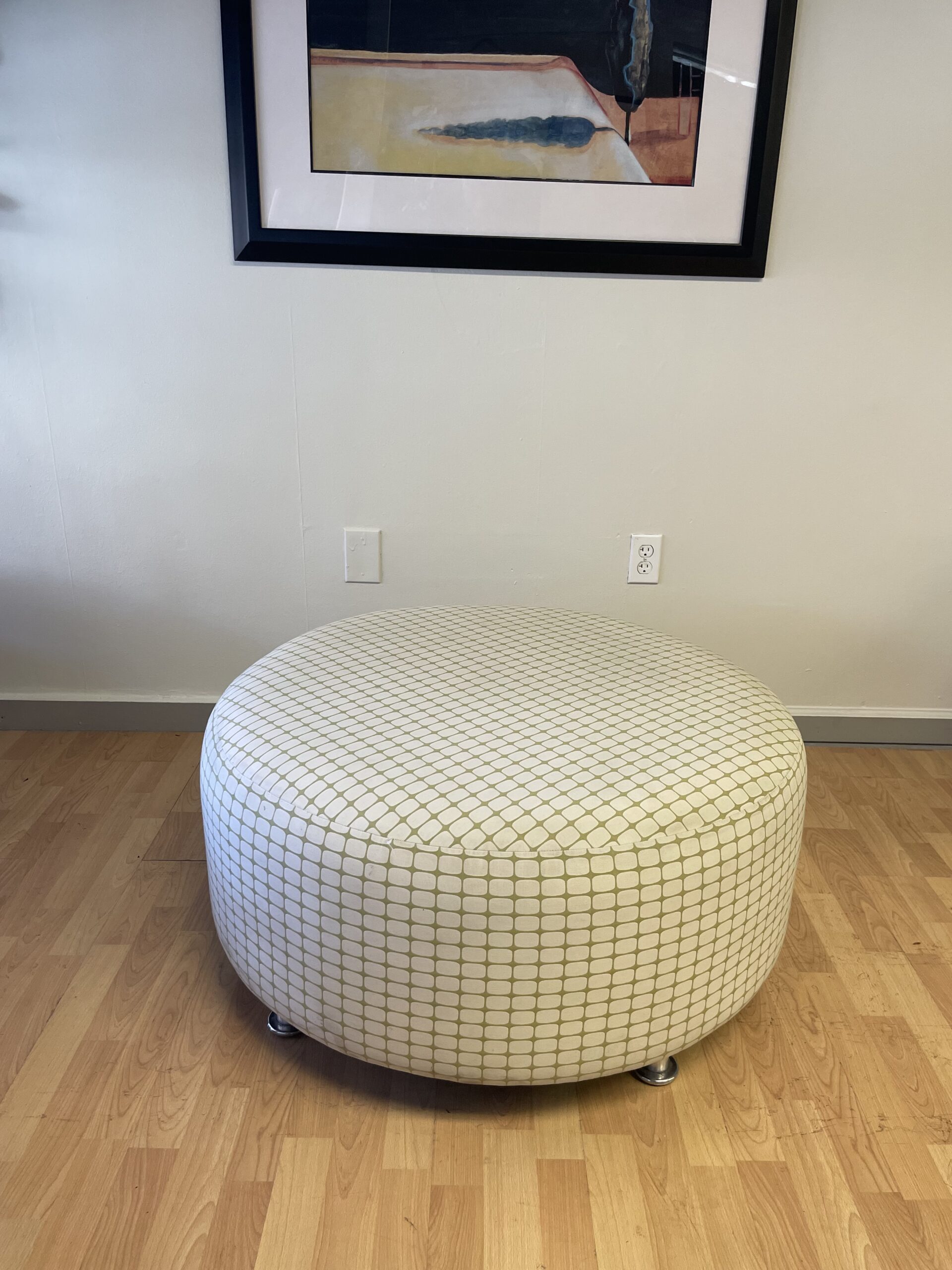 Cypress, Ottoman, Cream, Patterned