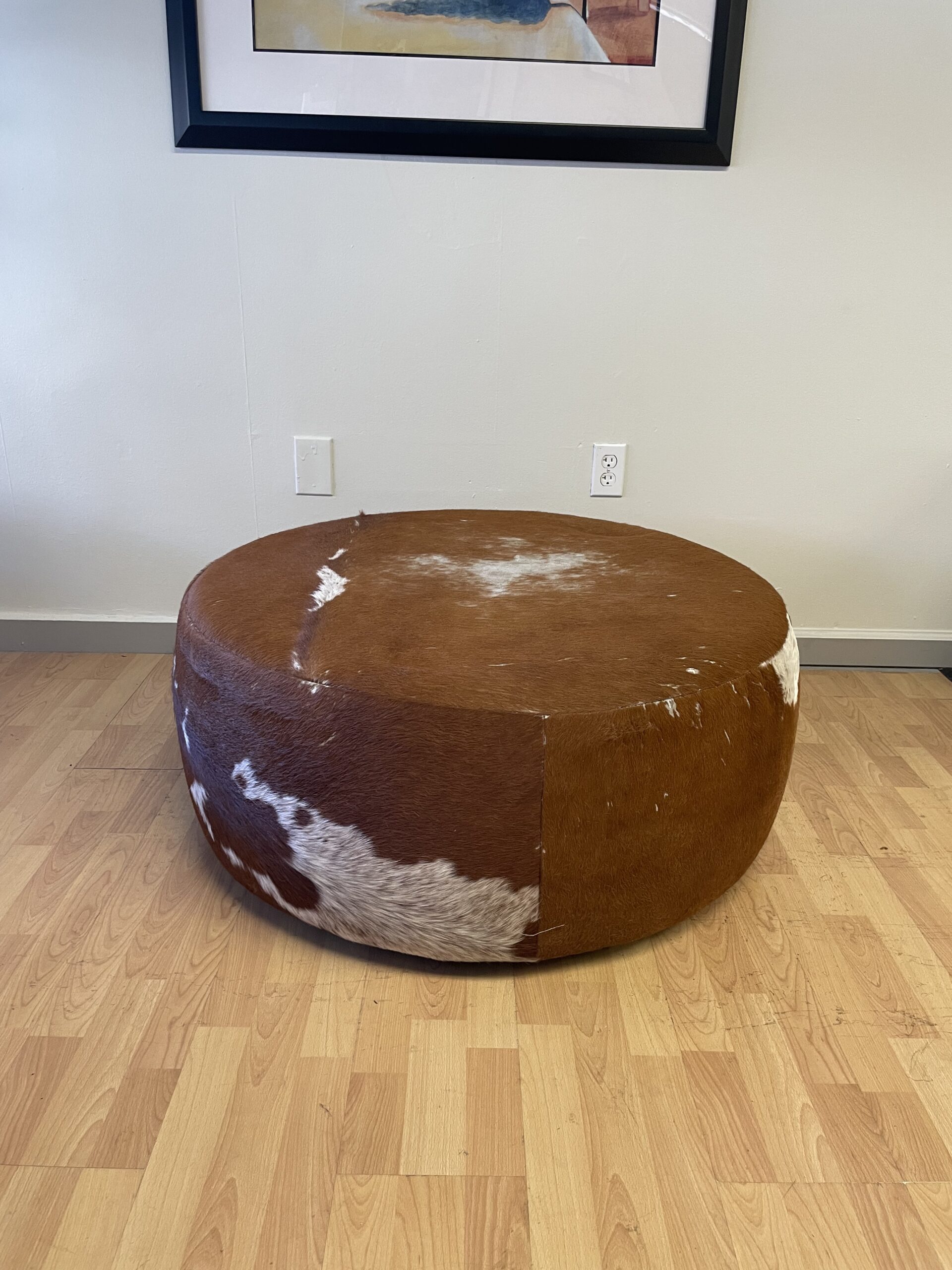 Brindle, Ottoman, Brown Cow Print