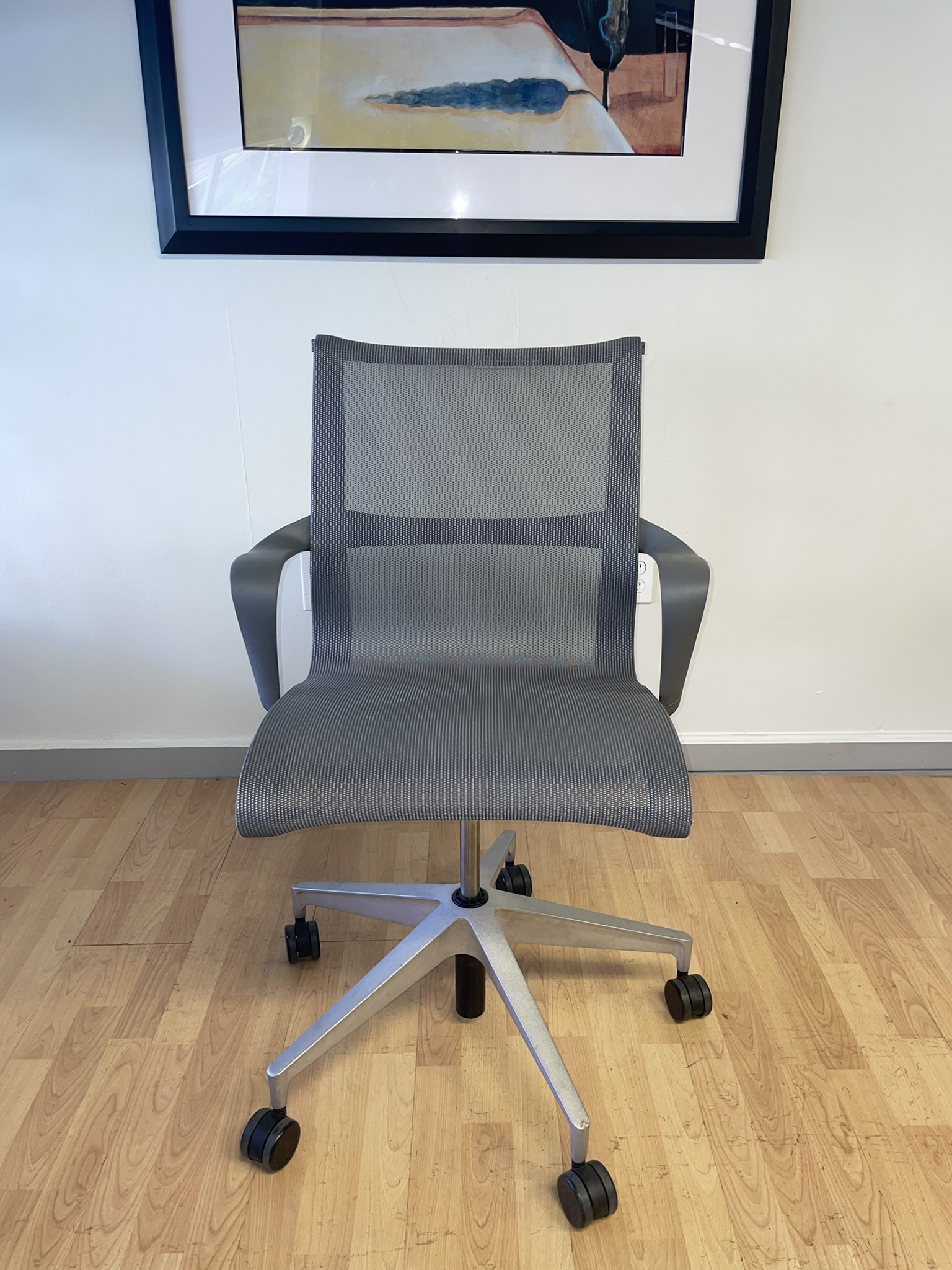 Herman Miller, Setu Chair, Conference Chair, Grey Mesh