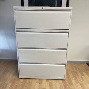 All Steel, 4-Drawer, Lateral File, 36"Wx52"H, White