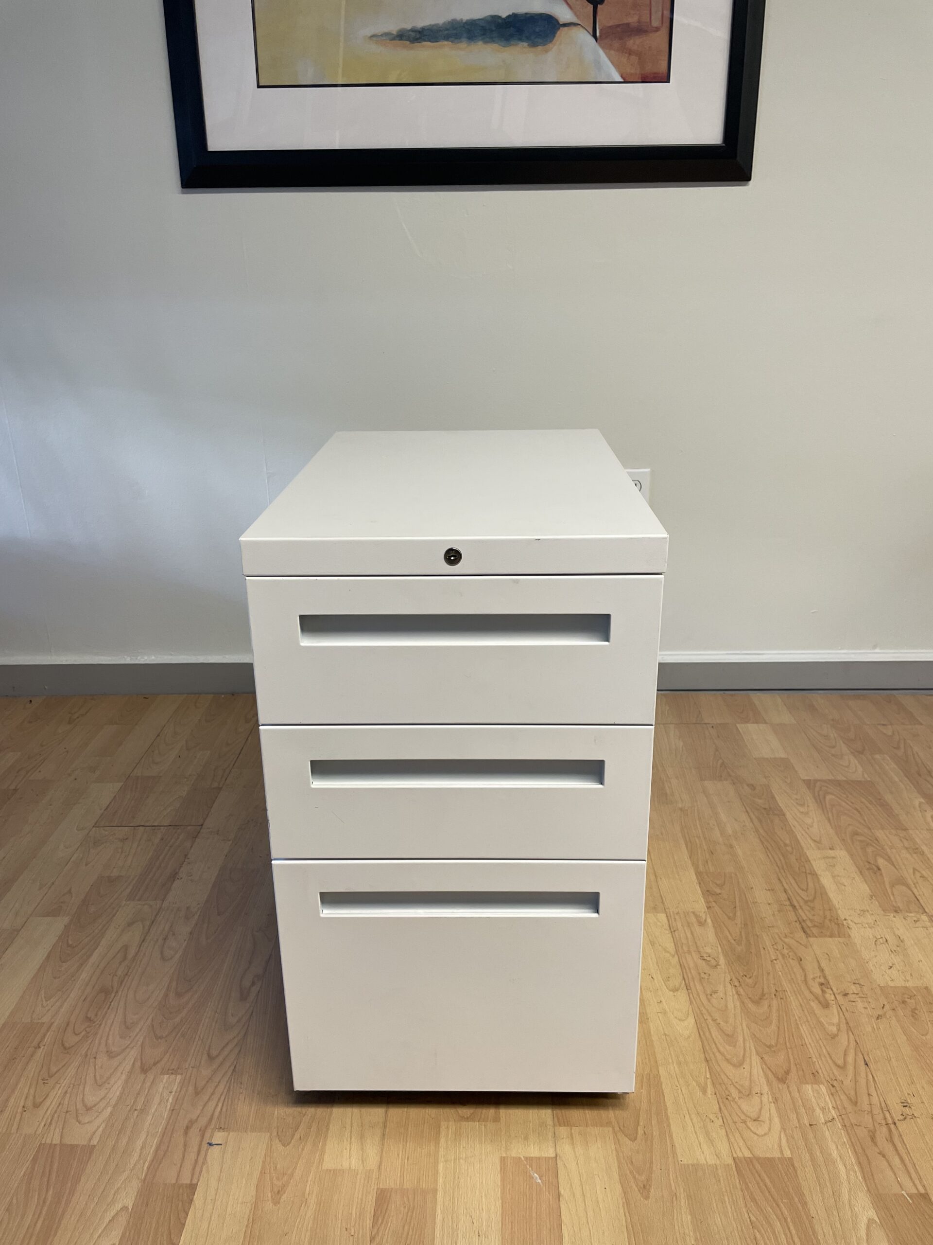 All Steel, Mobile Pedestal, 3-Drawer, White