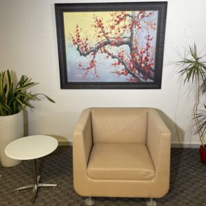 Arcadia, Hush Lounge Chair, Yellow Fabric