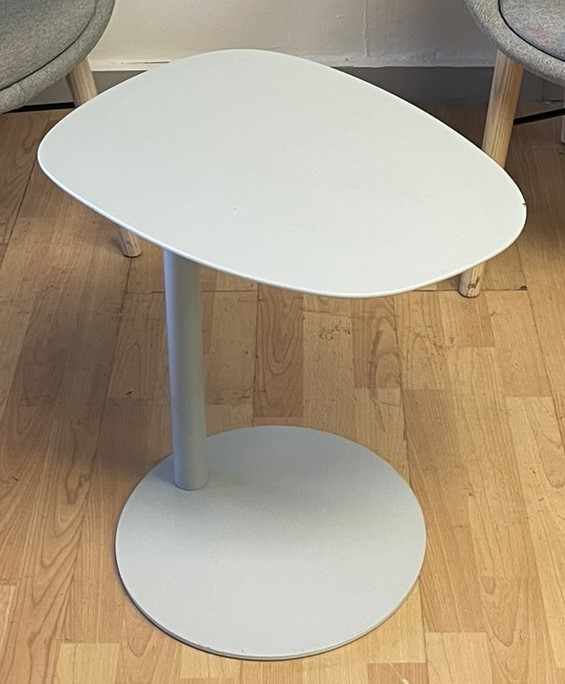 Blu Dot, Swole Accent Table, White with Silver Stand