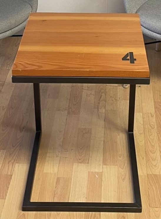 World Market, Side Table, Wood Top with Metal Frame