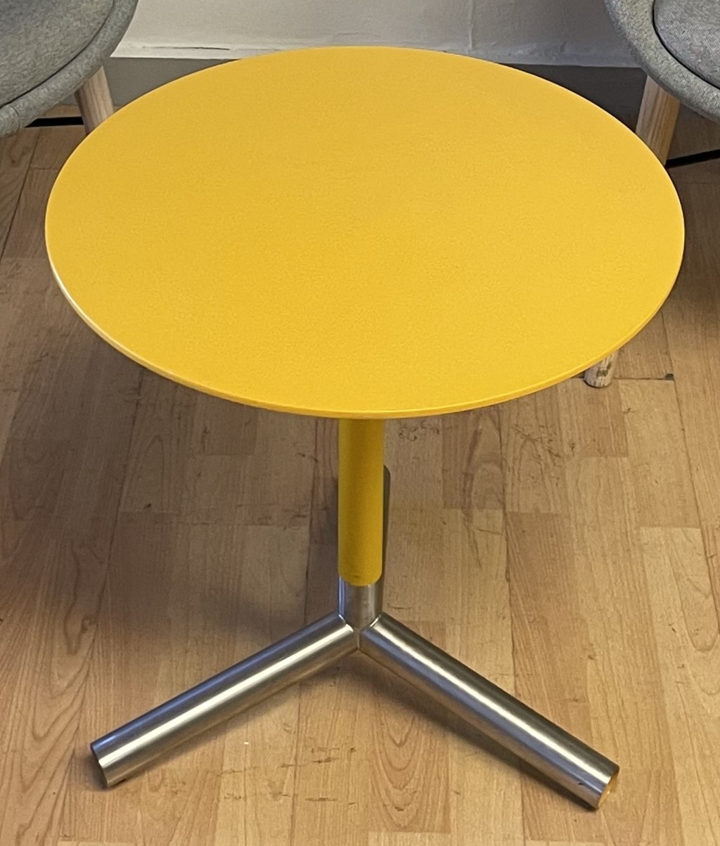 Blu Dot, Sprout Side Table, Yellow with Silver