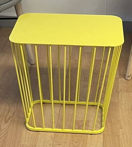 Outdoor Coffee Table, Yellow Metal