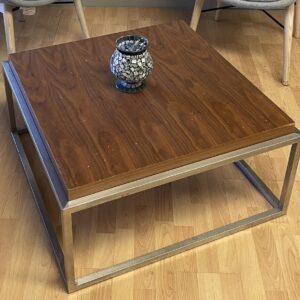 Gus, Modern Drake Coffee Table, Wood with Chrome Frame