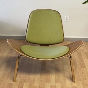 AllModern, Howard Chair, Green Fabric, Wood Frame