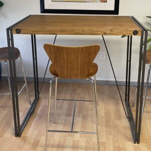 Rustic Wood, Iron Frame, 48"L x30"D x44"H High Top Table